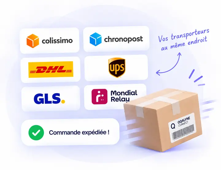 Transporteurs et expéditions connectés à Oqalyne
